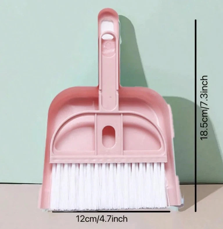 1 Set Mini Desktop Broom & Dustpan – Tiny Cleaning Kit for Keyboard & Car - NEW