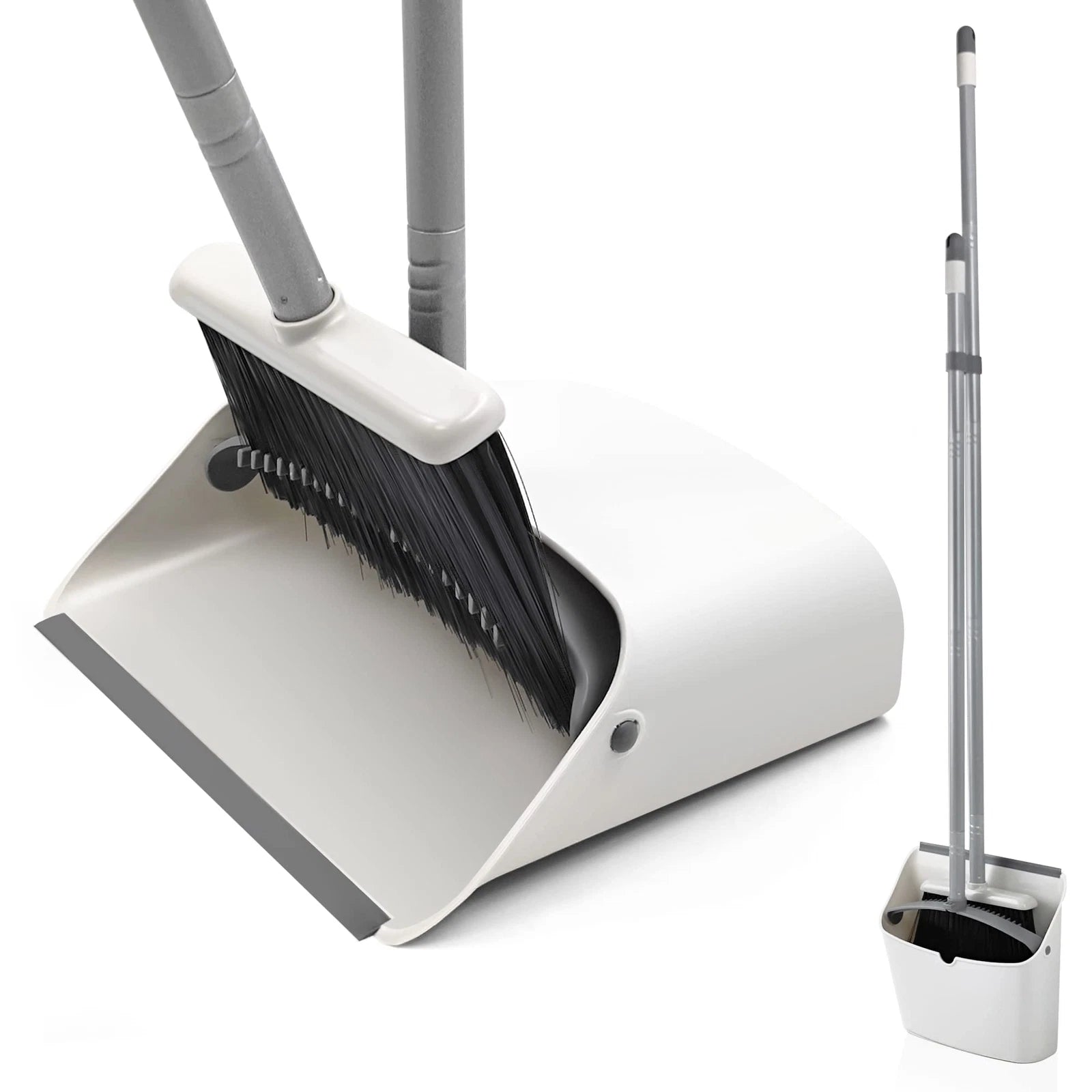 Broom and Dustpan Set Long Handle Lightweight Upright Standing Home Kitchen