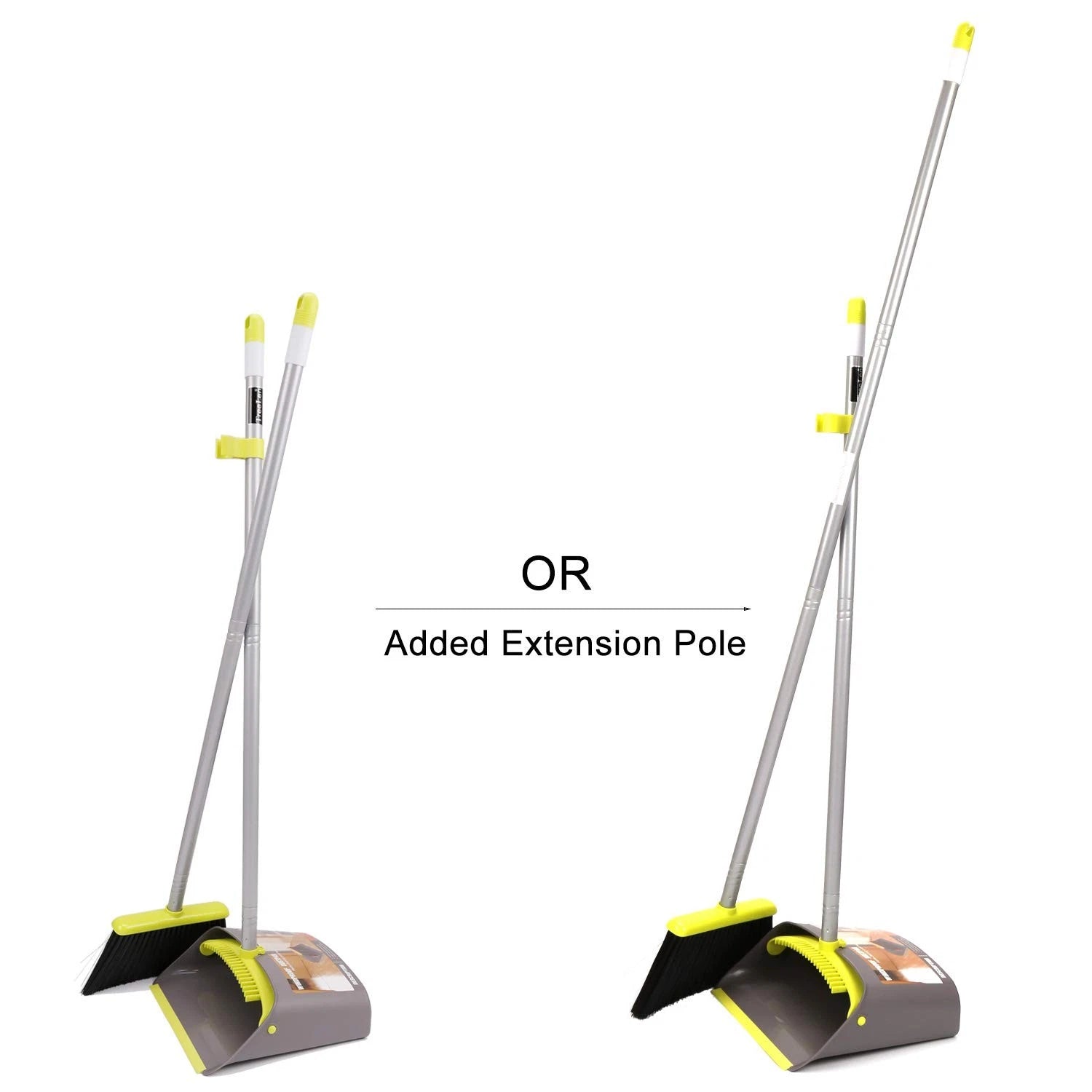 Broom and Dustpan Set Long Handle Combo Set for Office and Home Sweeping