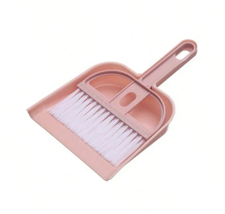 1 Set Mini Desktop Broom & Dustpan – Tiny Cleaning Kit for Keyboard & Car - NEW