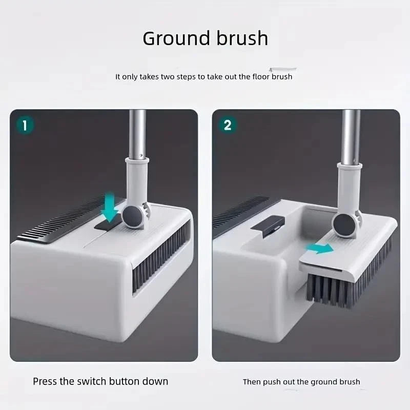 3 in 1Broom and Dustpan Set with Garbage Bags, Broom Dust pan with Long Handle,