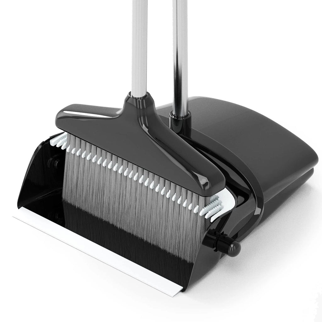 Broom with Dustpan Combo Set (54”) Long Handle Household Dust Pan for Home Of...