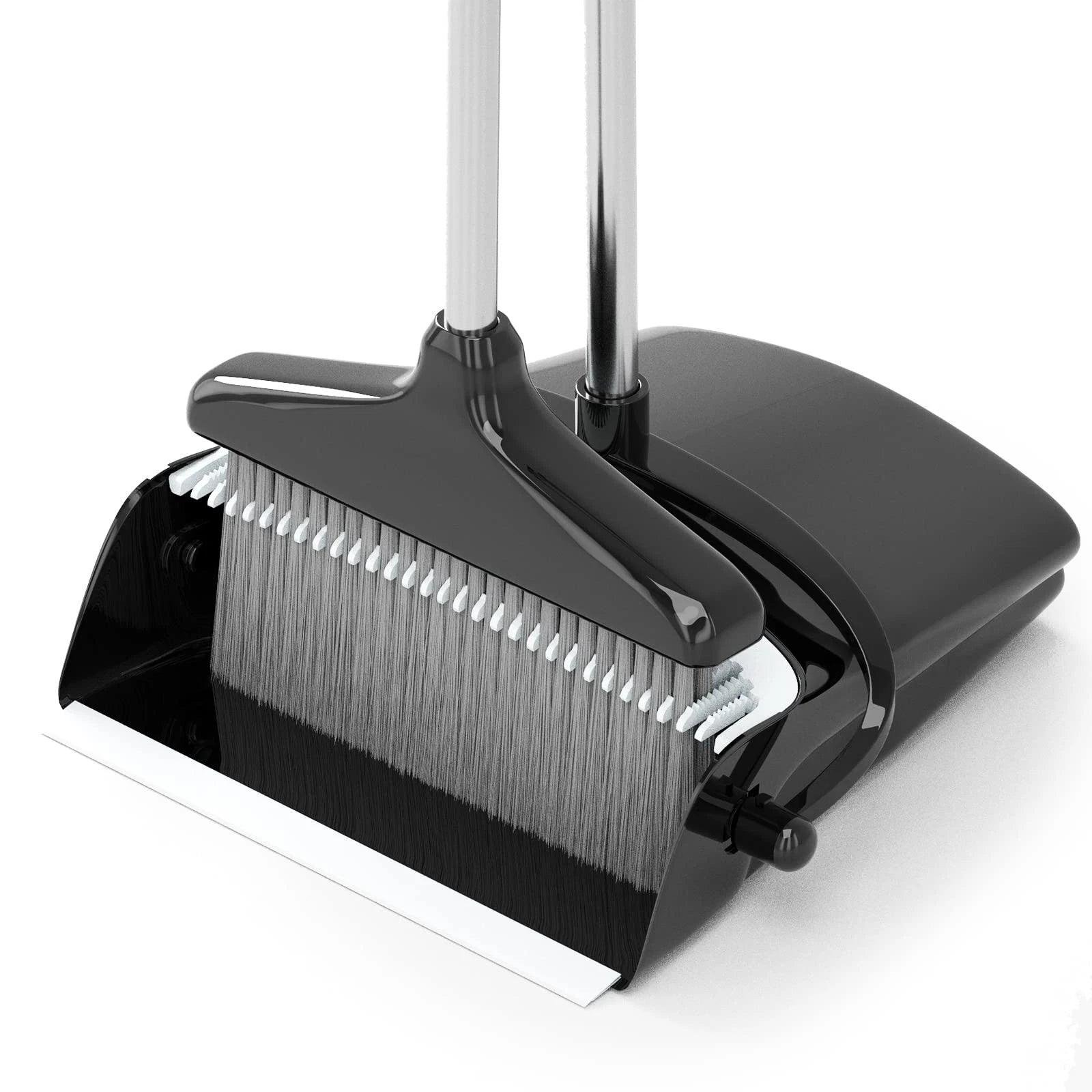 Broom with Dustpan Combo Set (54”) Long Handle Household Dust Pan for Home Of...