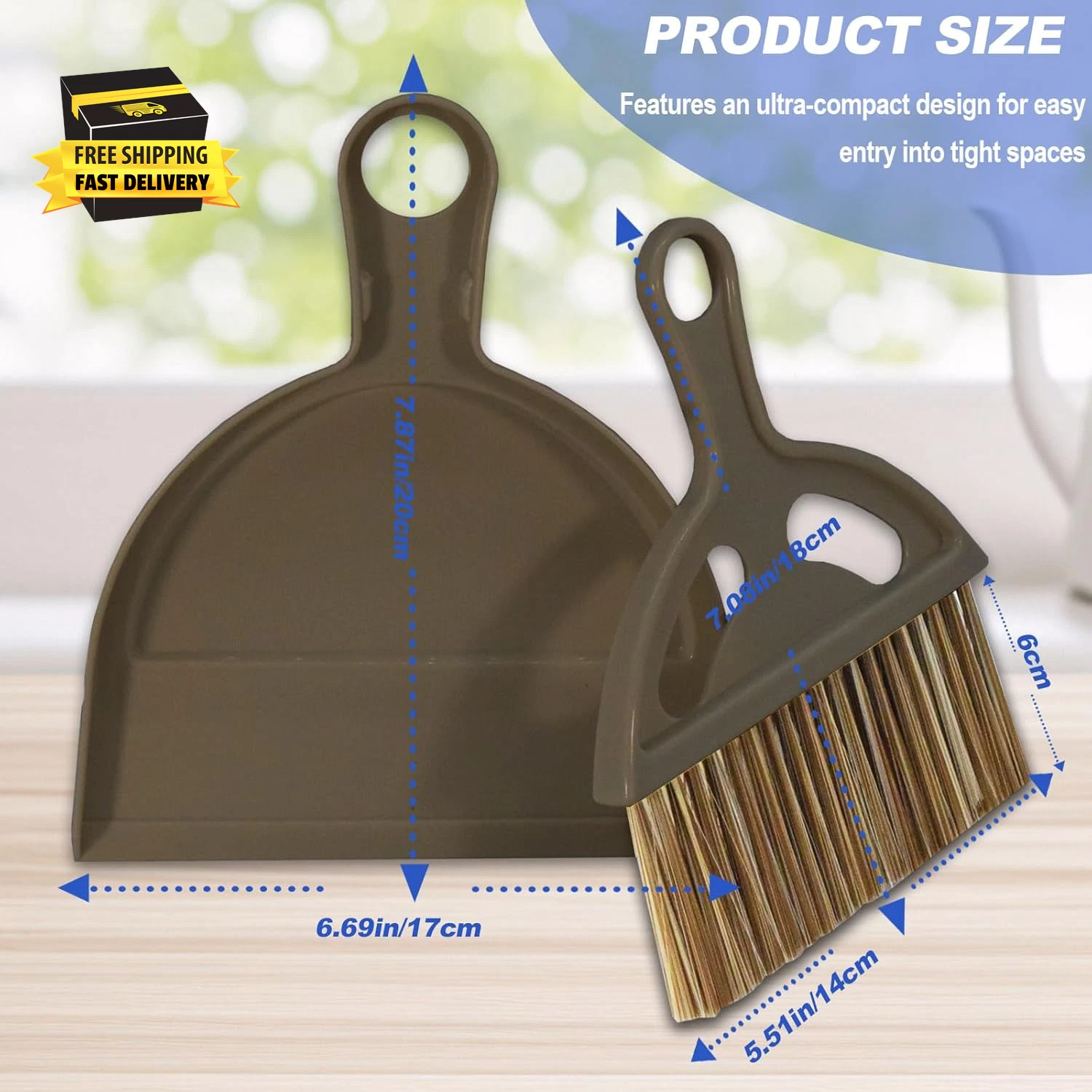 Mini Broom and Dustpan Set Hand Broom with Dustpan Portable Housekeeping Cleanin
