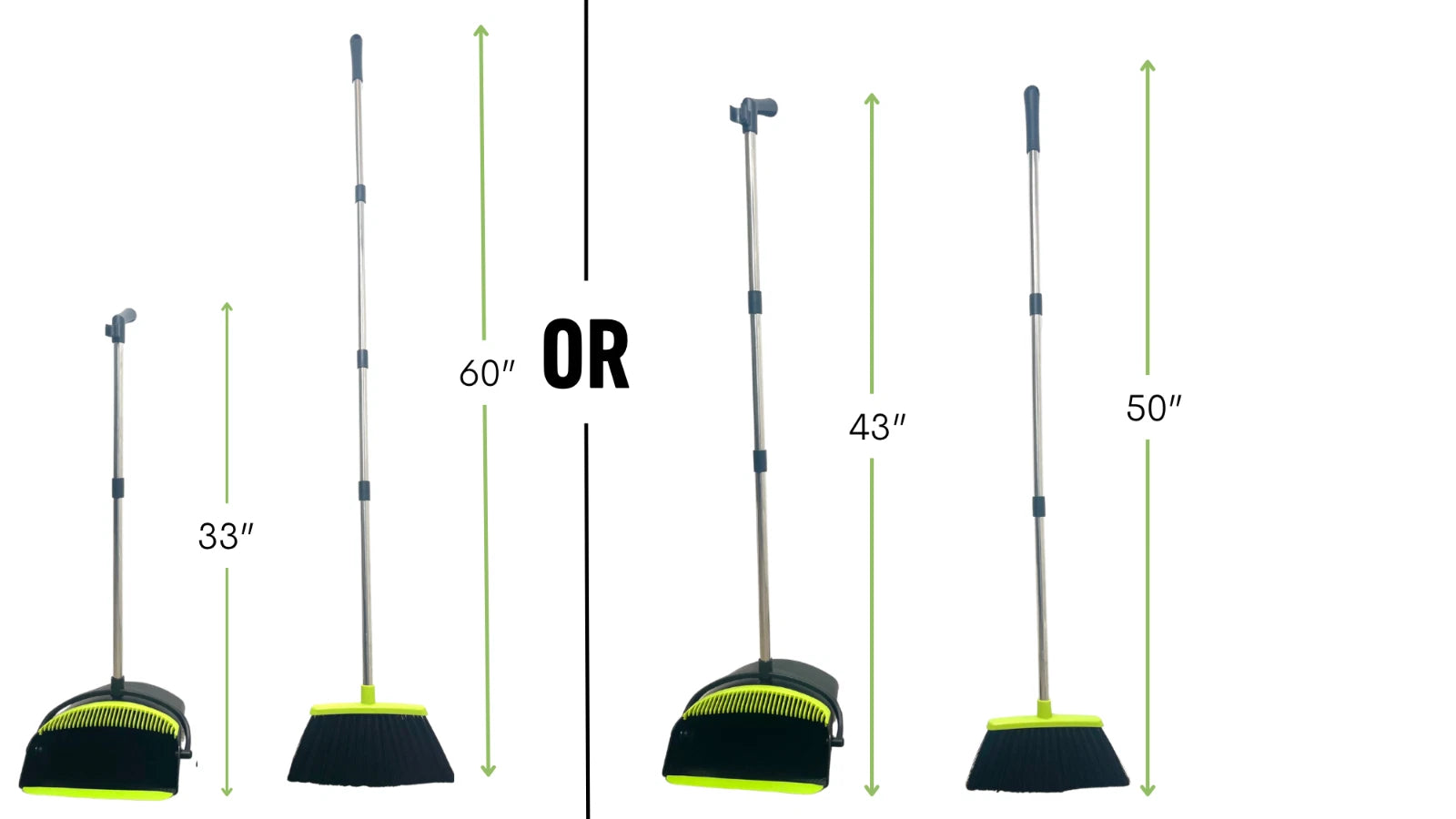 awnii Broom and Dustpan Combo Set, Adjustable Handle  , for Home Offices Hotels