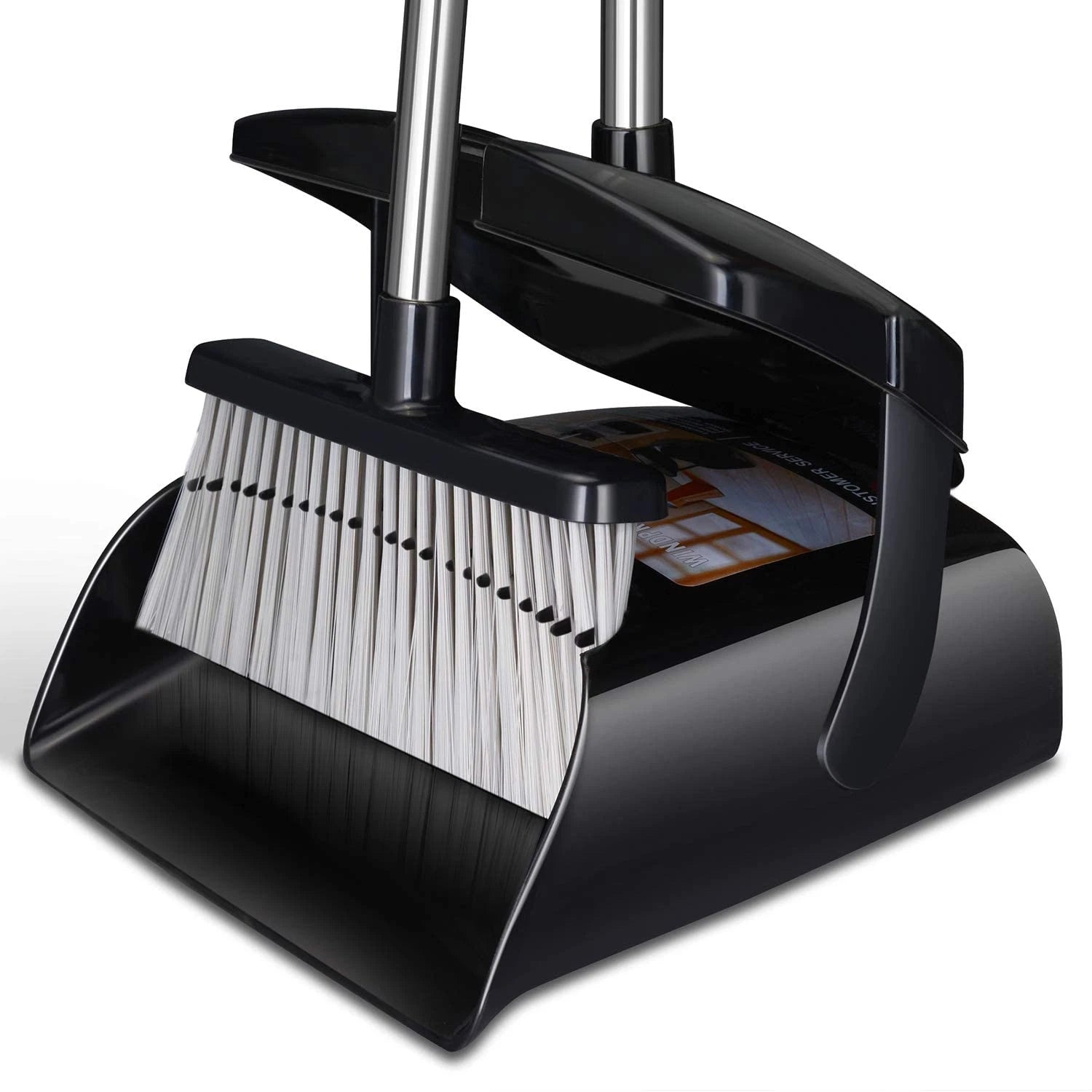 Broom and Dustpan Set for Home with Lid Indoor Upright Dustpan Broom and Dustpan