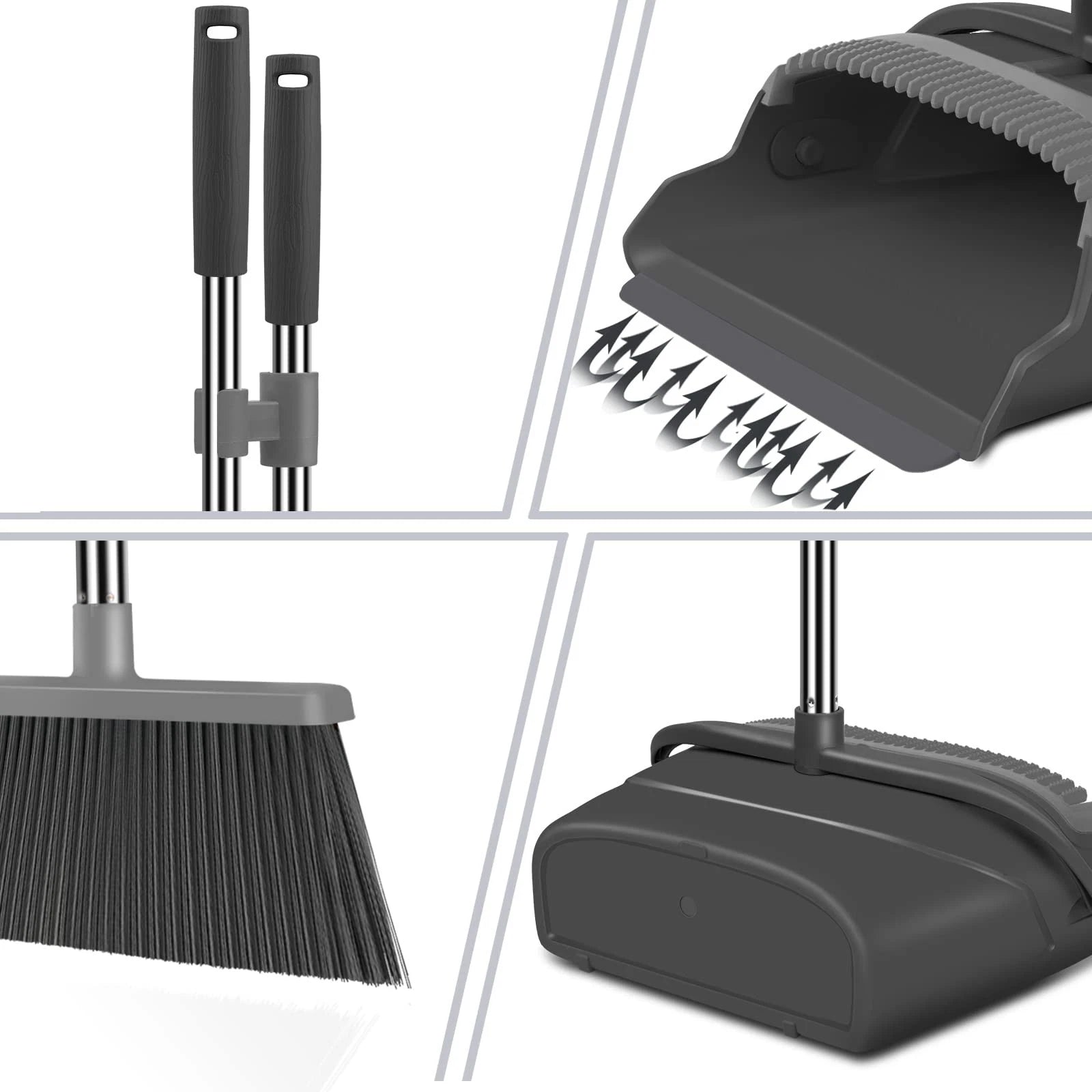 Broom and Dustpan Set for Home, Office, Indoor&Outdoor Sweeping, Stand Up Bro...