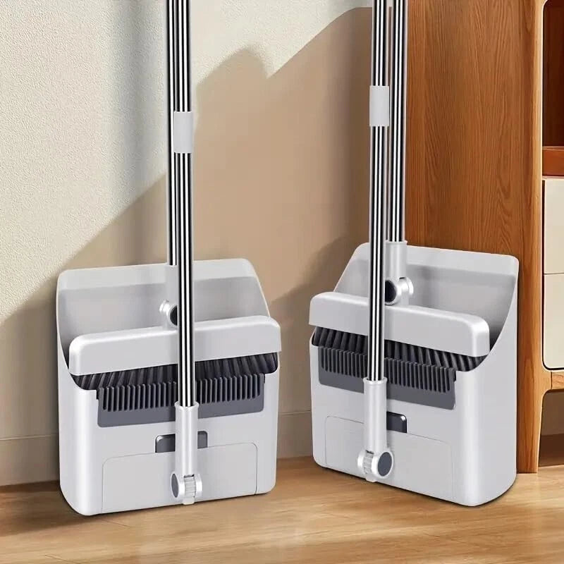 3-In-1 Broom And Dustpan Set 180 Degree Rotatable Broom Dustpan Combo New