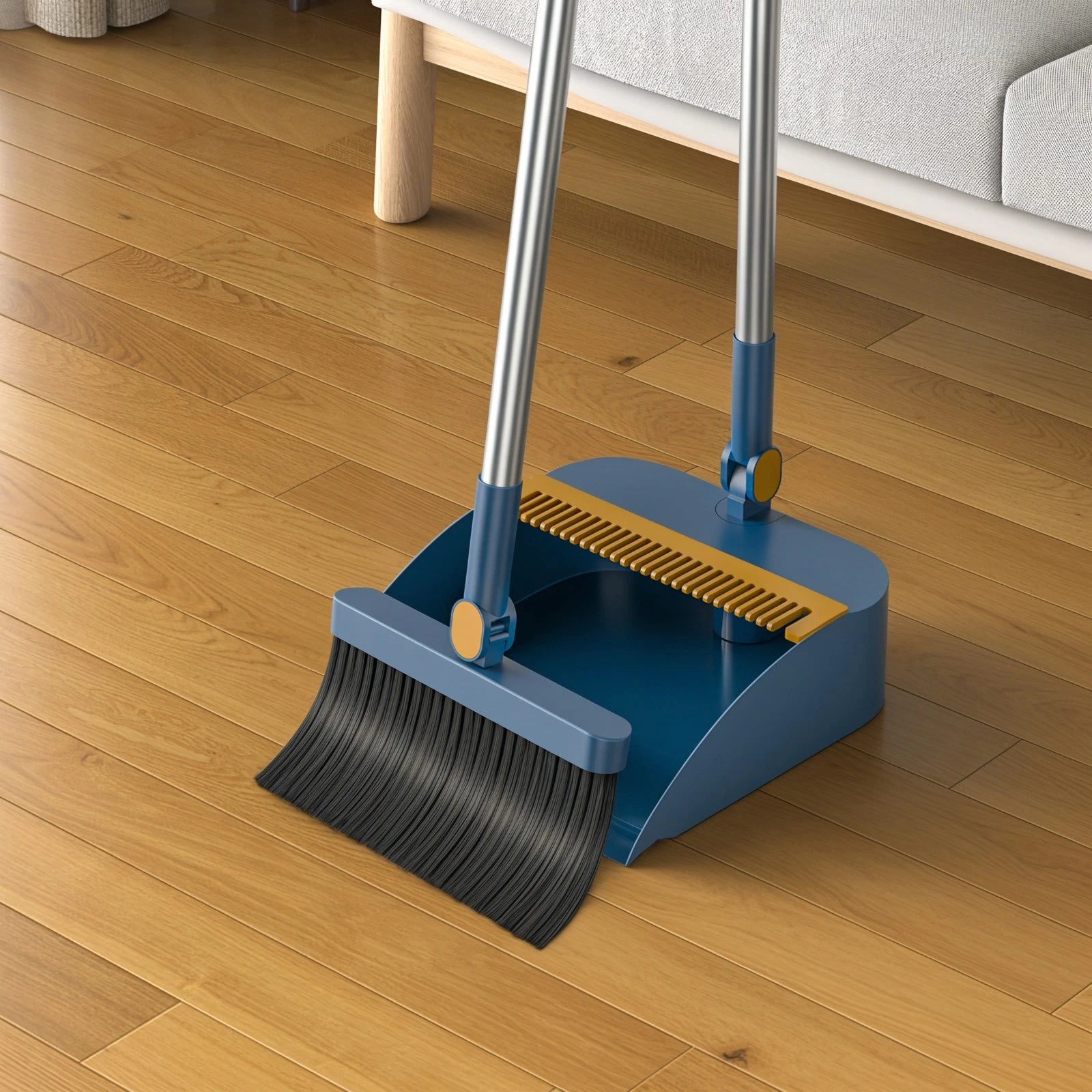 1x Broom Dustpan Set With Sturdy Long Handle Combo For Kitchen Indoor Outdoor