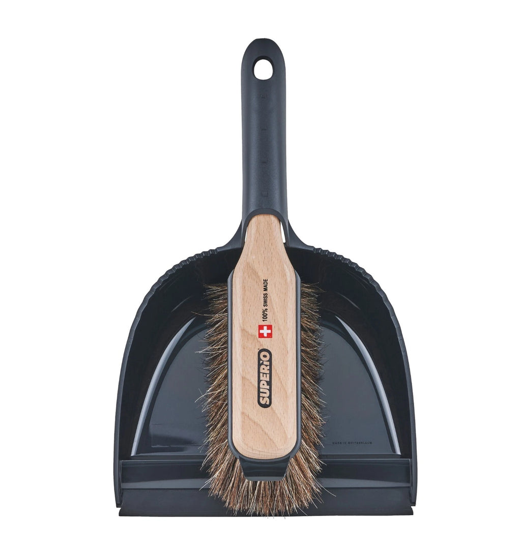 Horsehair Broom & Dustpan Combo, Hand Broom, Compact Hand Sweep Set