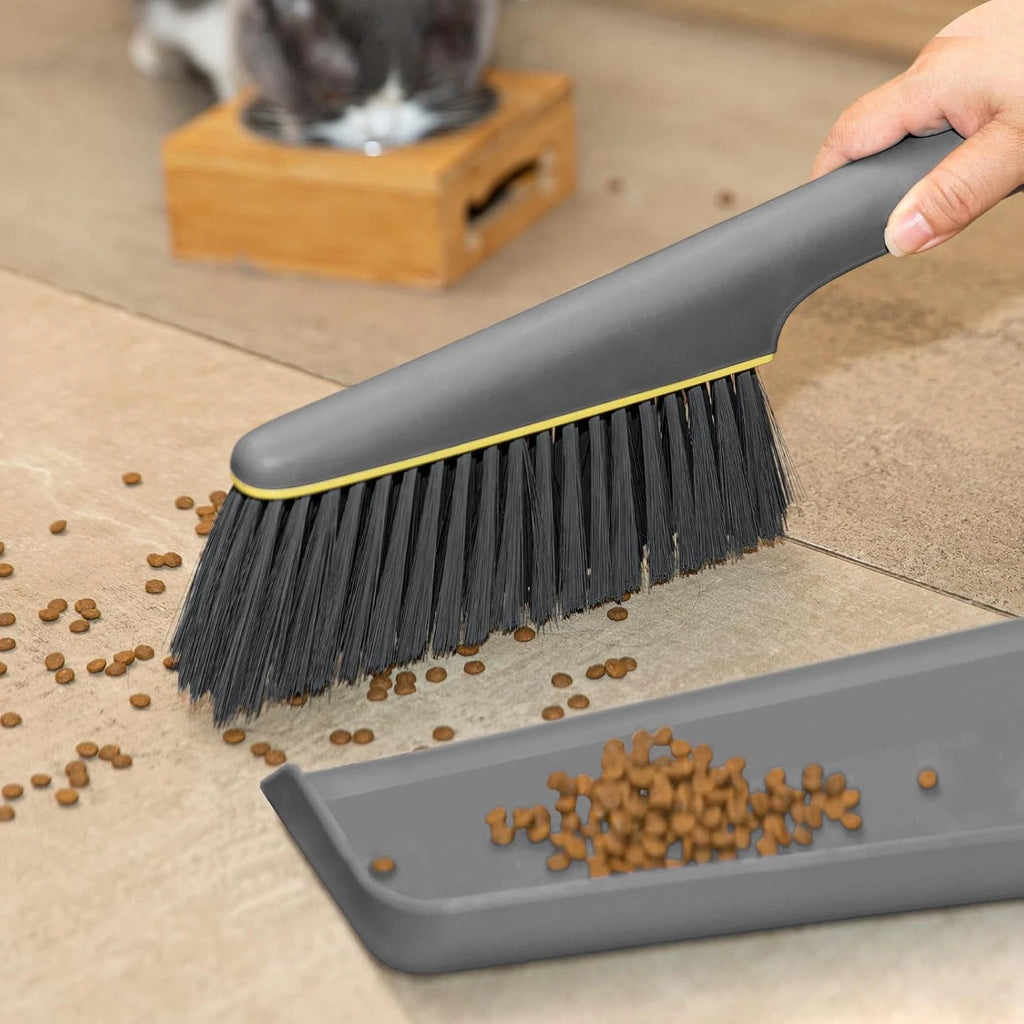 Small Broom and Dustpan Set, Hand Mini Dust-Pan and Brush, Handheld Portable Com