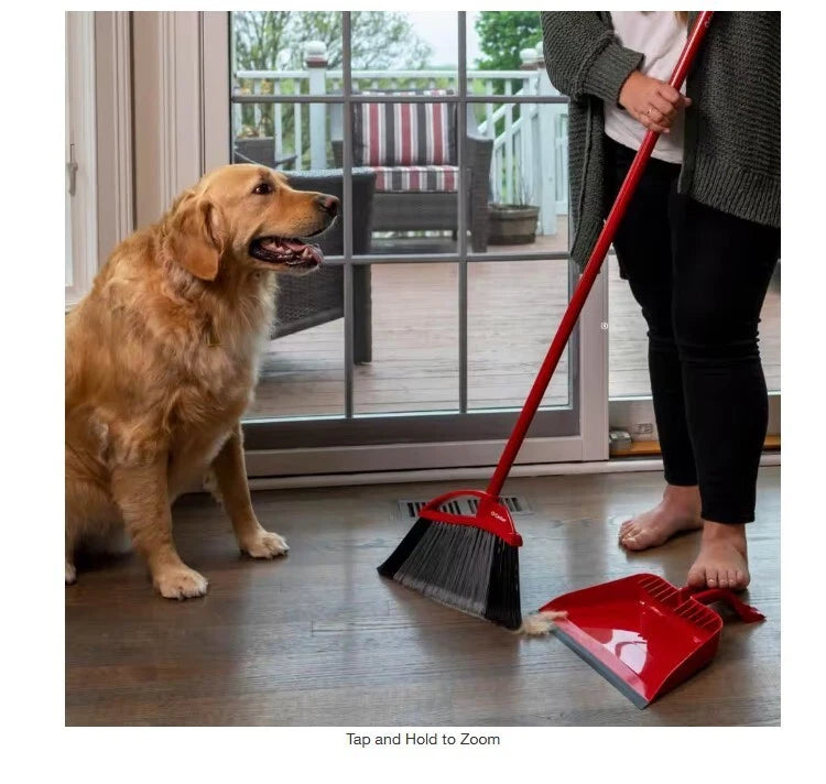 O-Cedar PowerCorner Pet Pro Broom with Step-On Dust Pan