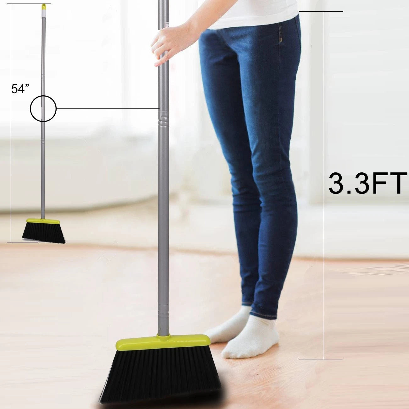 Broom and Dustpan Set Long Handle Combo Set for Office and Home Sweeping