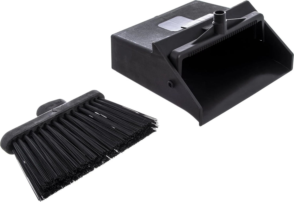 Duo-Pan Lobby Broom and Dustpan Set – 36" Upright Broom with 2-Piece Handle and