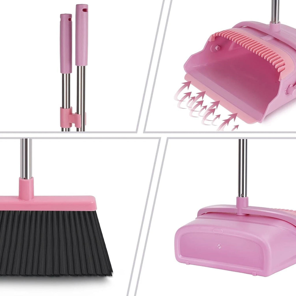 Broom and Dustpan Set for Home, Office, Indoor&Outdoor Sweeping GC005