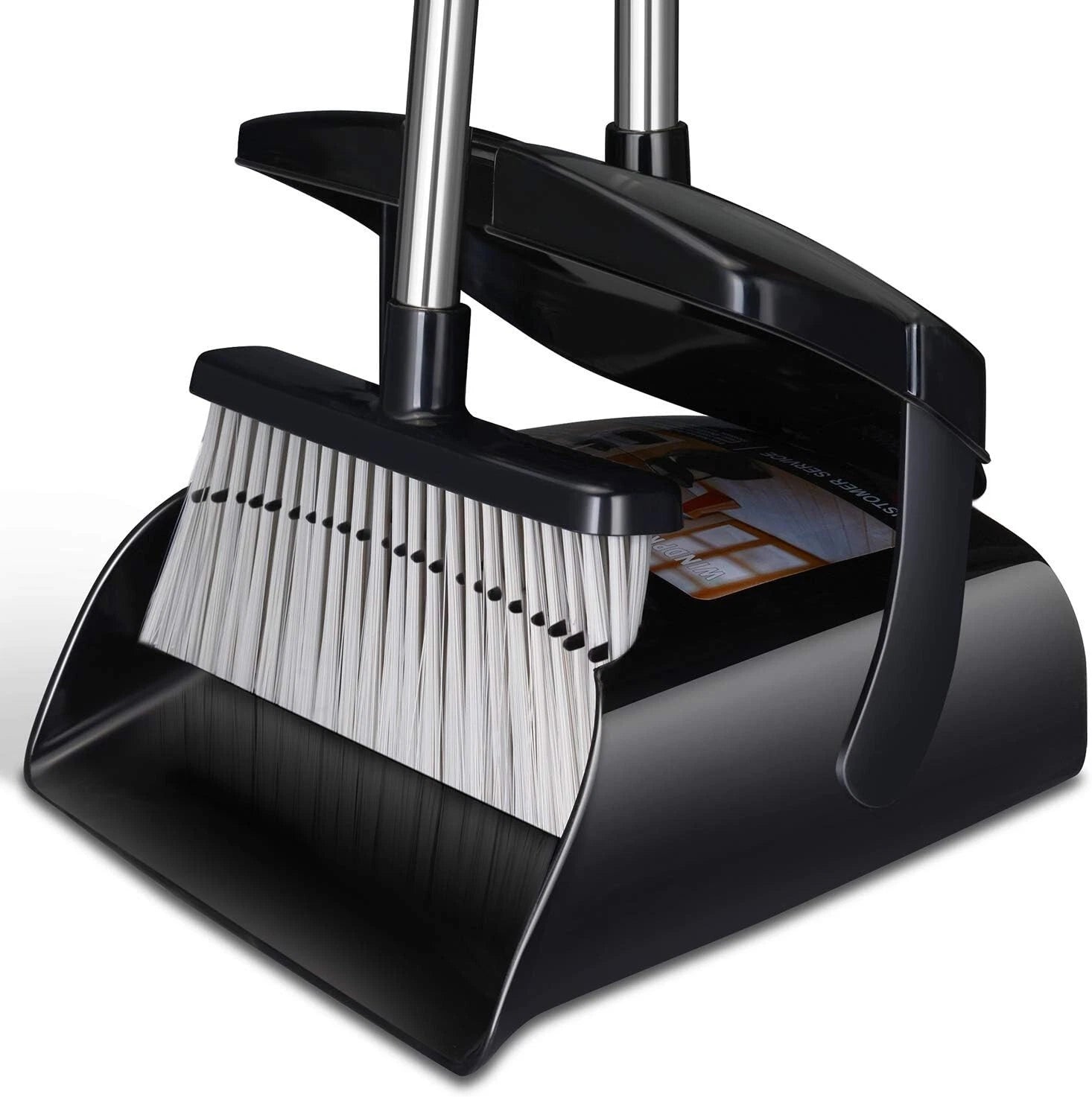 2024 New Design Dustpan and Broom Set with Built-in Scraper for Home Use