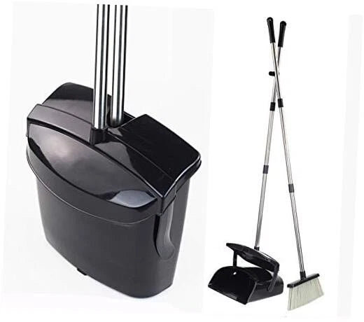 Broom and Dustpan Commercial Long Handle Sweep Set and Lobby Broom Upright