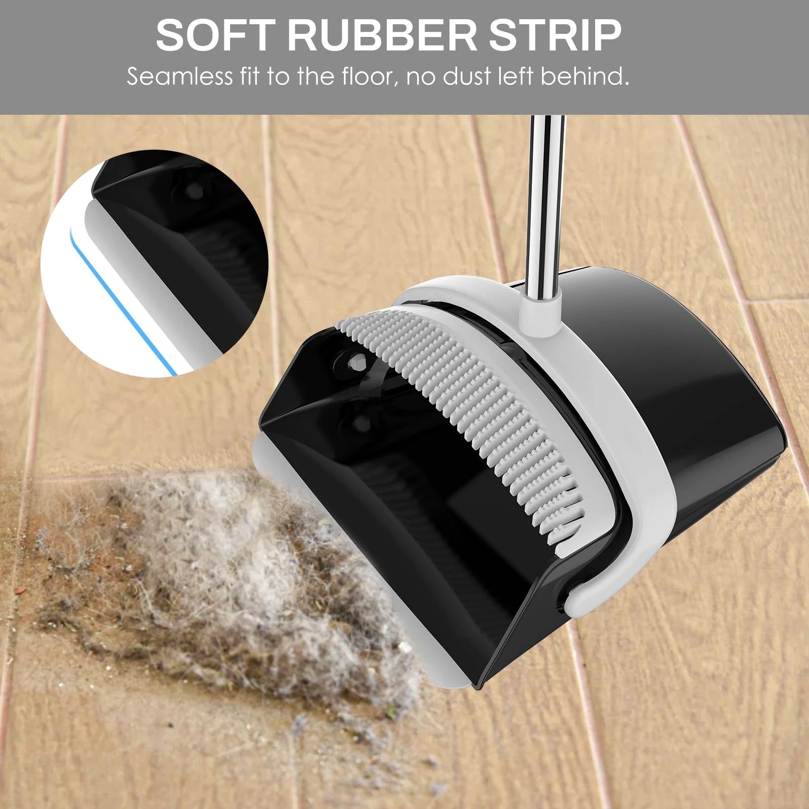 Broom and Dustpan Set for Home 51-in Long Adjustable Handle Angle and Combo