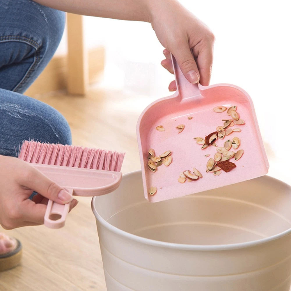 Mini Broom Dustpan Set Pet Hair Removal Cleaning Tools for Housekeeping
