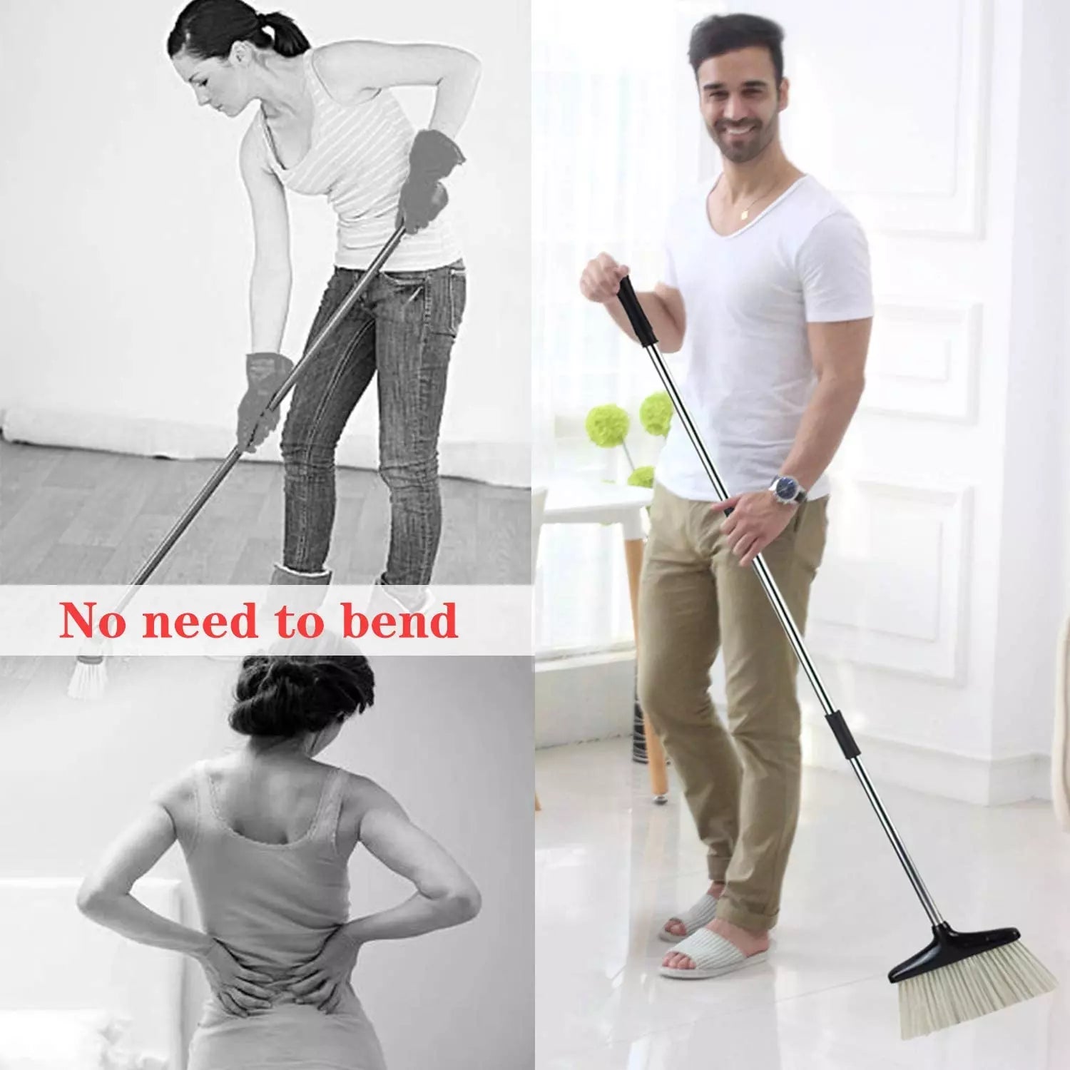 Broom and Dustpan Set for Home with Lid Indoor Upright Dustpan Broom and Dustpan