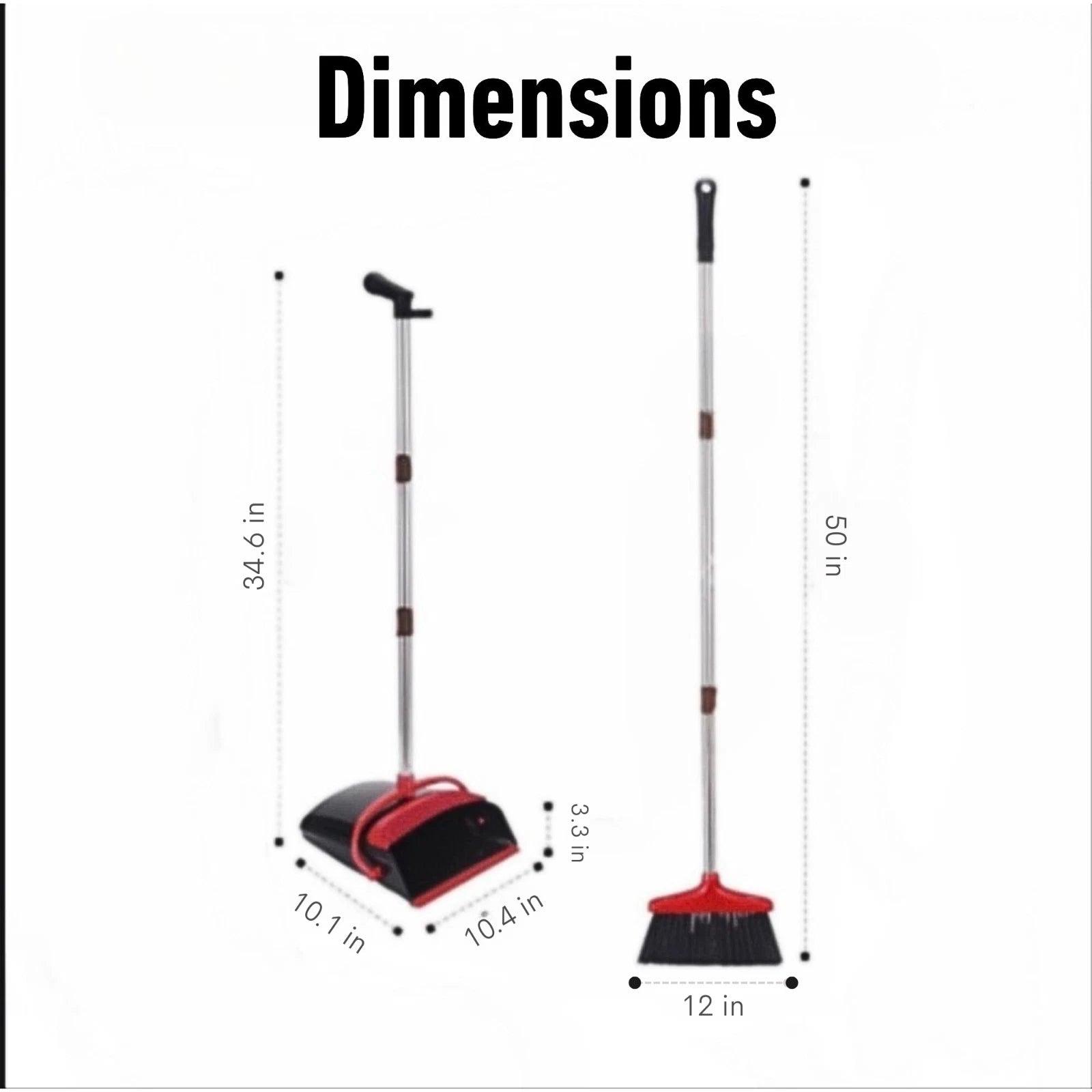 awnii Broom and Dustpan Combo Set, Adjustable Handle  , for Home Offices Hotels