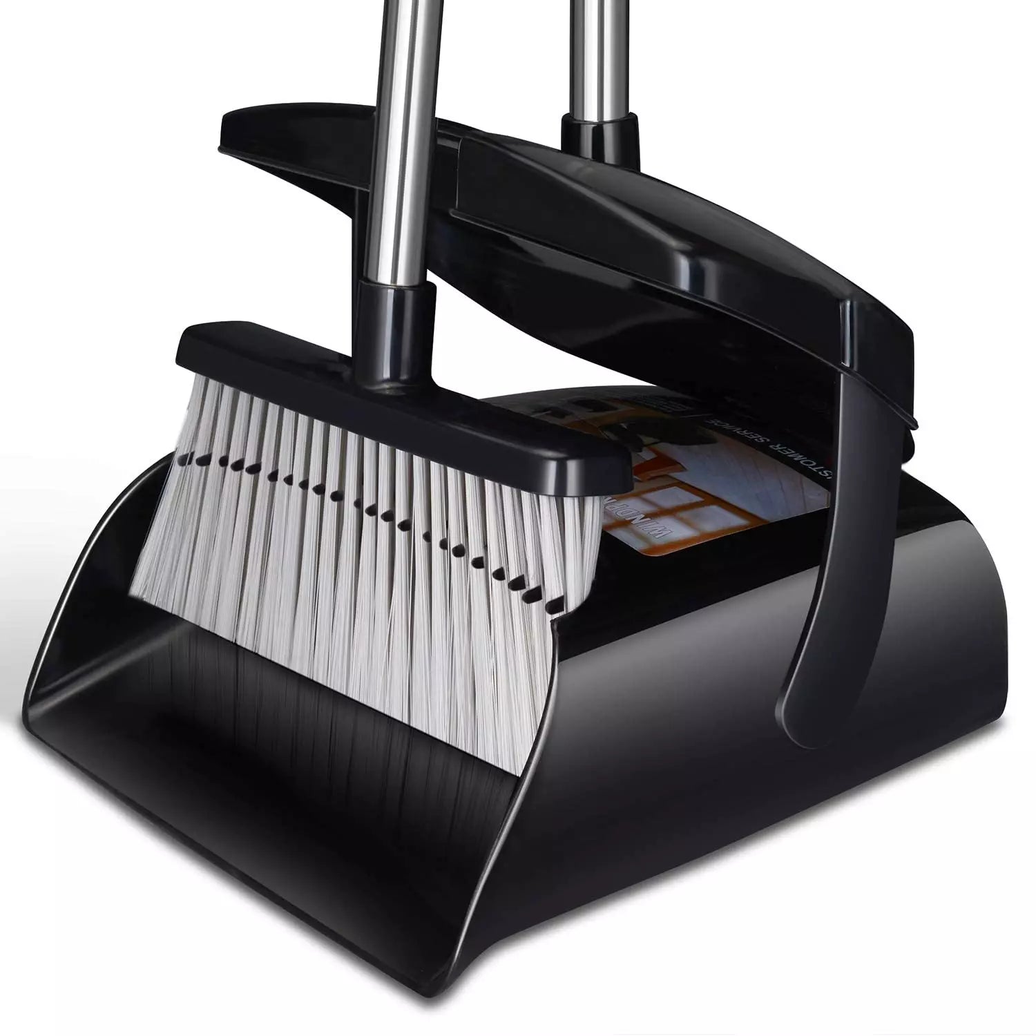 Broom and Dustpan Set for Home with Lid Indoor Upright Dustpan Broom and Dustpan