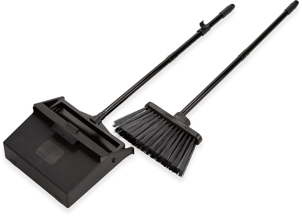 Duo-Pan Lobby Broom and Dustpan Set – 36" Upright Broom with 2-Piece Handle and