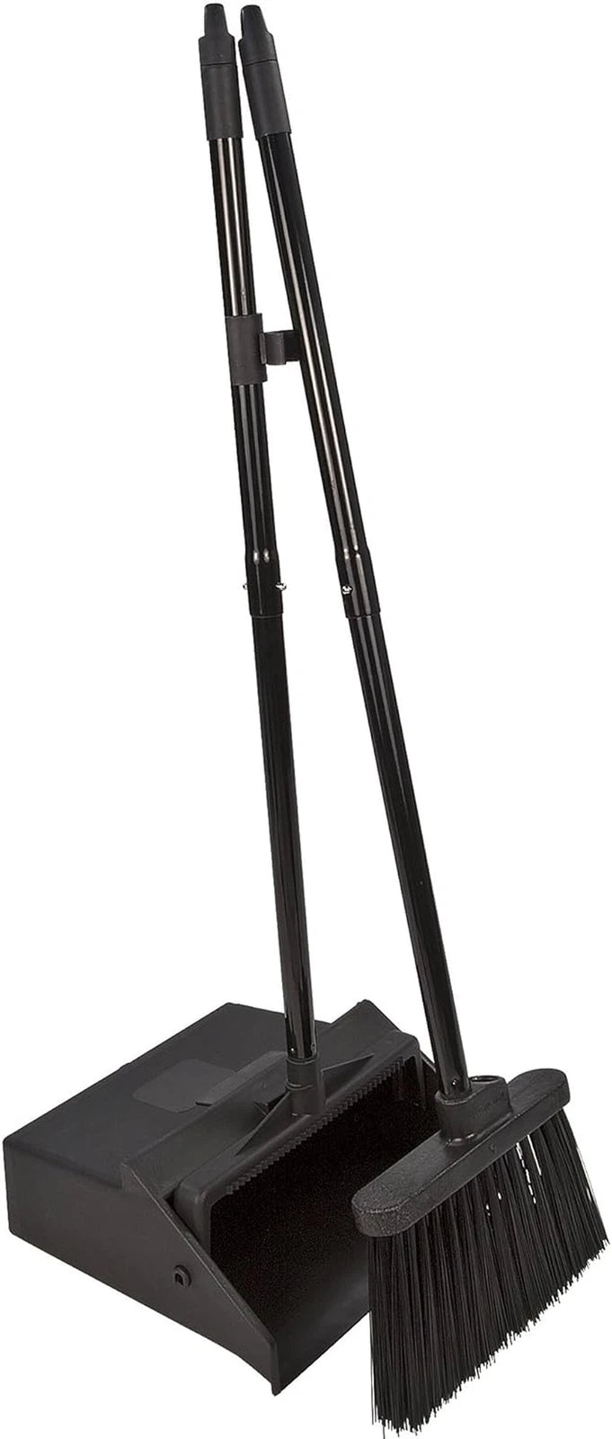 Duo-Pan Upright Dust Pan and Broom Broom Set with Clip for Floor Cleaning, Resta