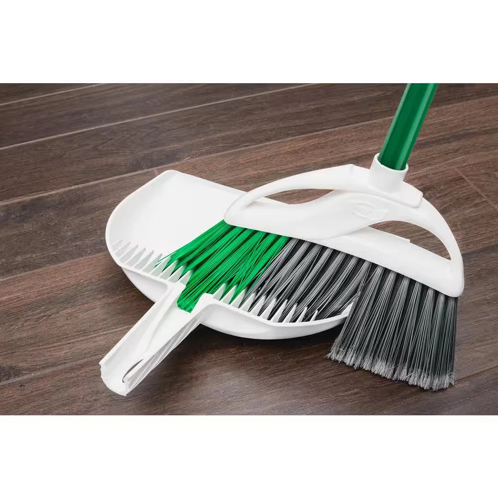 15 In. Extra-Large Precision Angle Broom and Dustpan Set with Steel Handle
