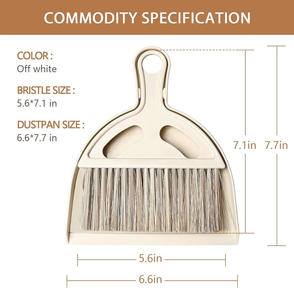 Mini Broom and Small Dustpan Brush - Hand Broom and Dustpan Set, Mini Dust Pan a