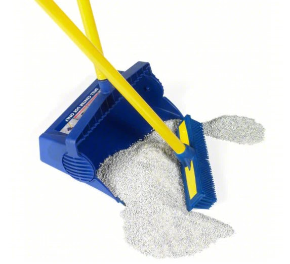 NOVUS SB9SET 4WLX9 Synthetic Blue Bristle Lobby Broom & Dust Pan 37"L Handle