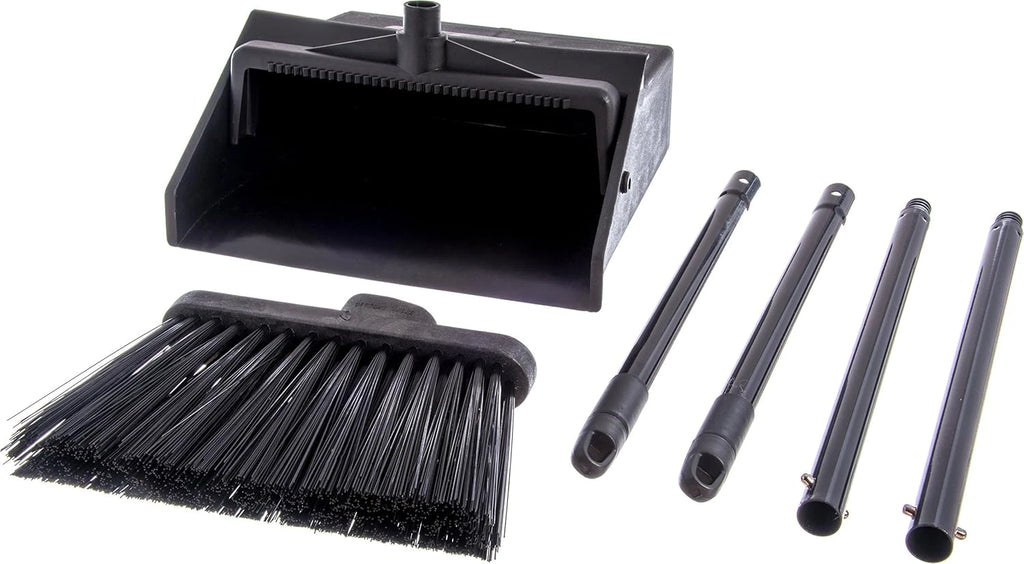 Duo-Pan Lobby Broom and Dustpan Set – 36" Upright Broom with 2-Piece Handle and