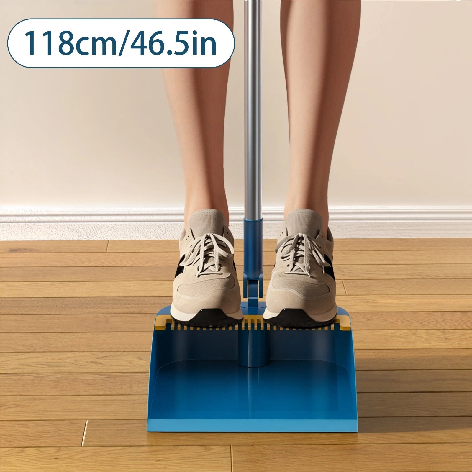 1x Broom Dustpan Set With Sturdy Long Handle Combo For Kitchen Indoor Outdoor