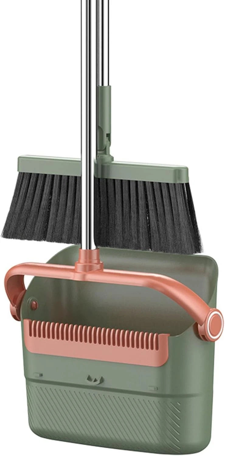 180° Rotating Broom with Dustpan Combo Set,Long Handle Broom and Dust Pan Set