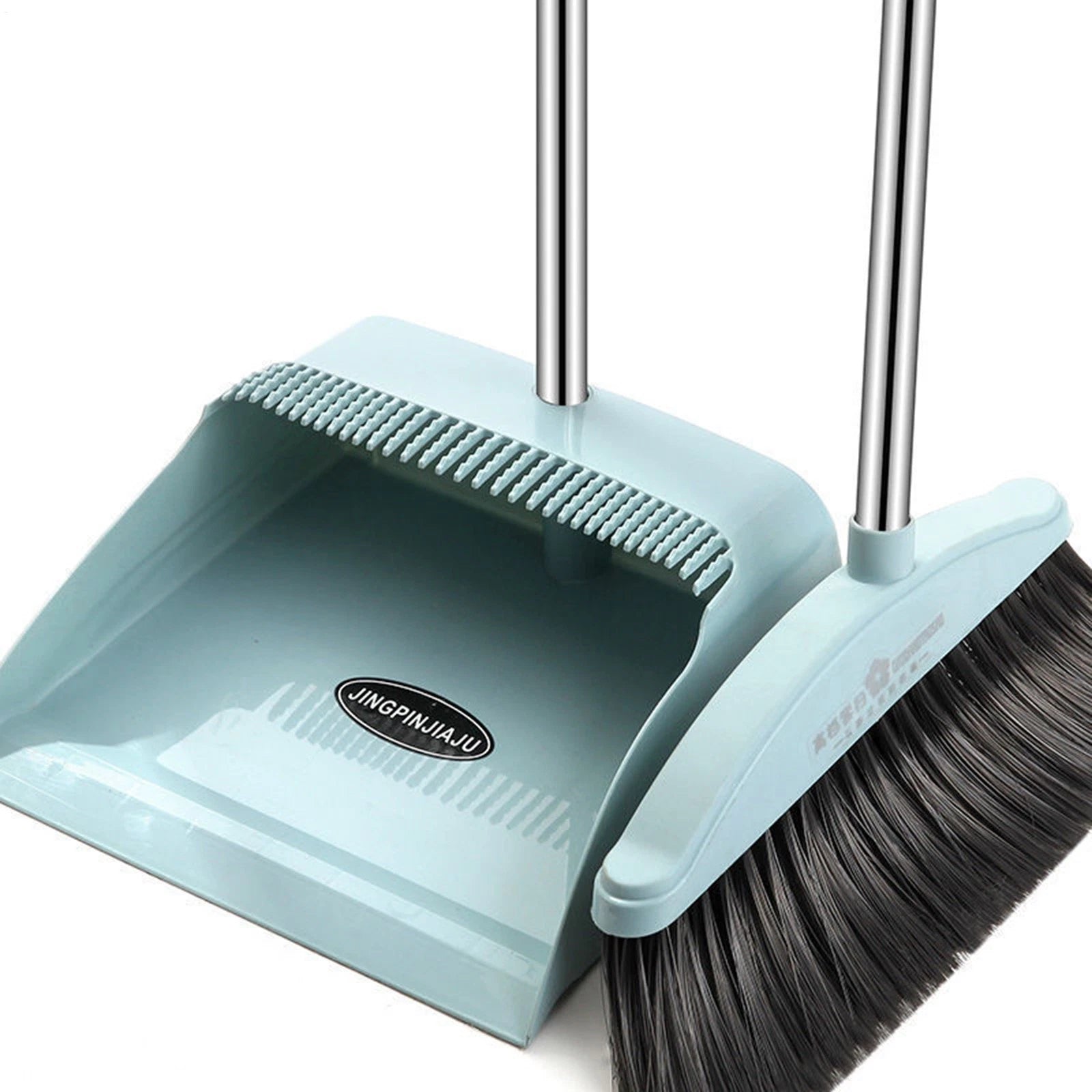 Broom And Dustpan Comb Set For Home Super Long Handle,Upright Standing Dustpan