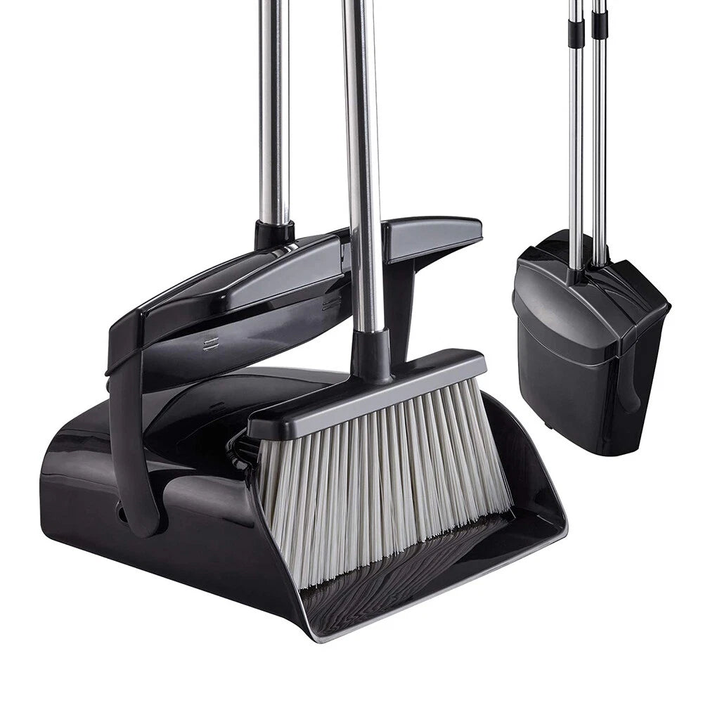 51" Easy Upright Broom and Dustpan Set w/ Lid Stainless Steel Combo Sweep Clean