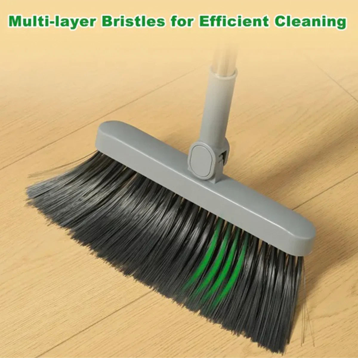 Broom & Dustpan Set 36-In Long Adjustable Handle Home Kitchen Office Hall Floor