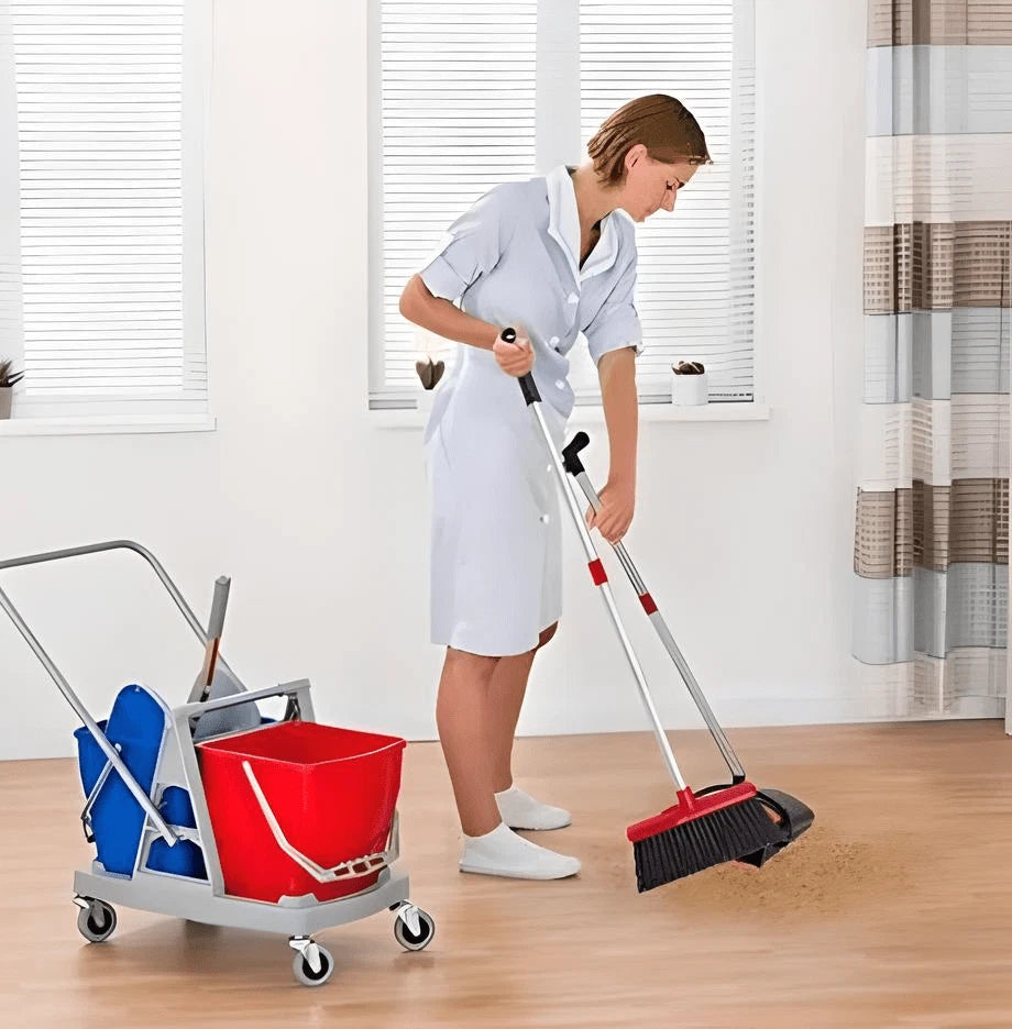 Broom and Dustpan Set Red and Black