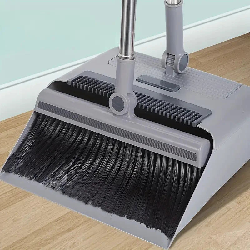 3-In-1 Broom And Dustpan Set 180 Degree Rotatable Broom Dustpan Combo New