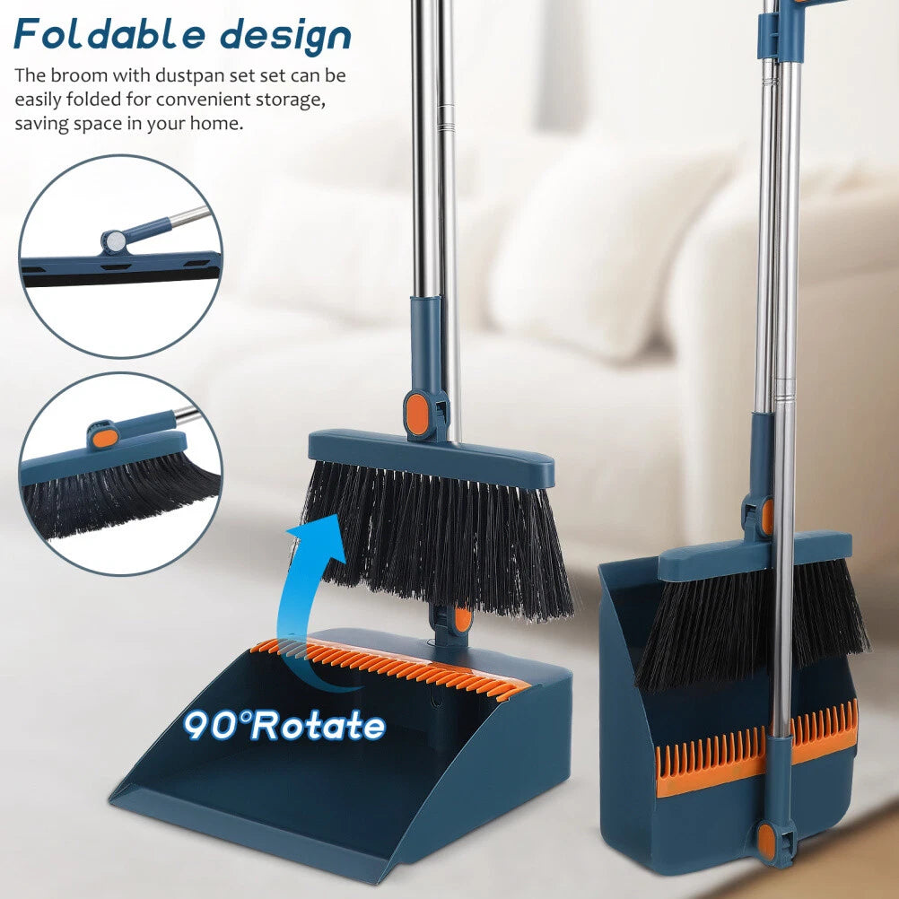 1 Set Broom With Dustpan Set Collapsible Broom And Dustpan For Home Dormitory