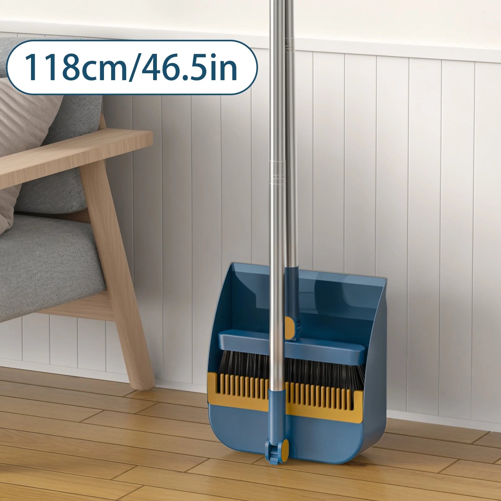 1x Broom Dustpan Set With Sturdy Long Handle Combo For Kitchen Indoor Outdoor