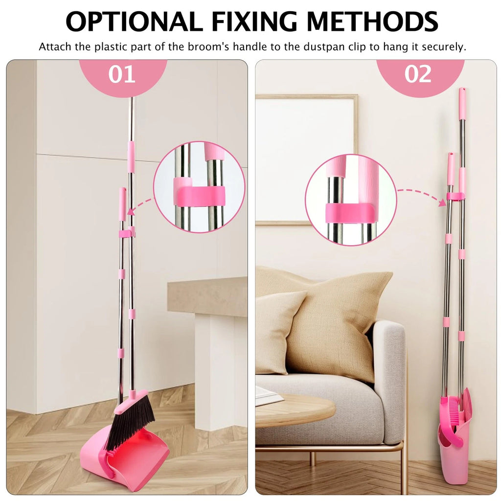 Broom and Dustpan Set, Dustpans with Broom Combo for Home, Heavy Dust Broom a...