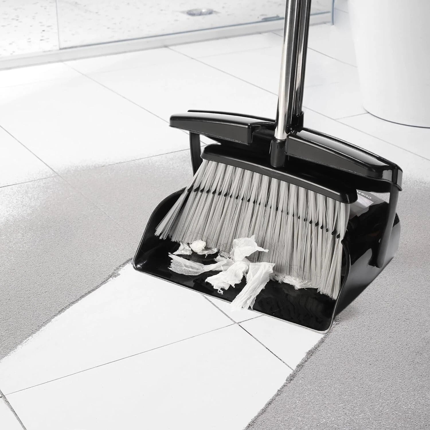 2024 New Design Dustpan and Broom Set with Built-in Scraper for Home Use