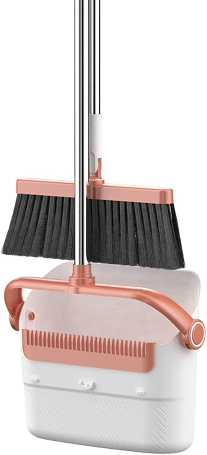 180° Rotating Broom with Dustpan Combo Set,Long Handle Broom and Dust Pan Set