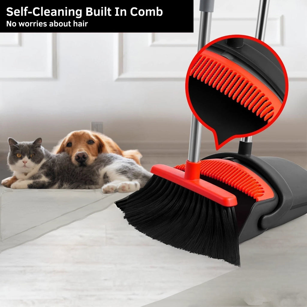 Awnii Broom and Dustpan Set, 50 inch Broom and Dust Pan Combo for Home Office