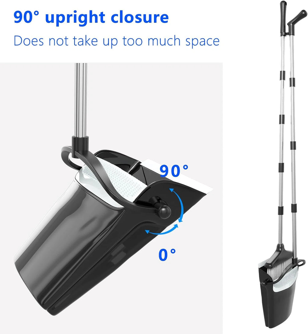 Broom with Dustpan Combo Set (54”) Long Handle Household Dust Pan for Home Offic