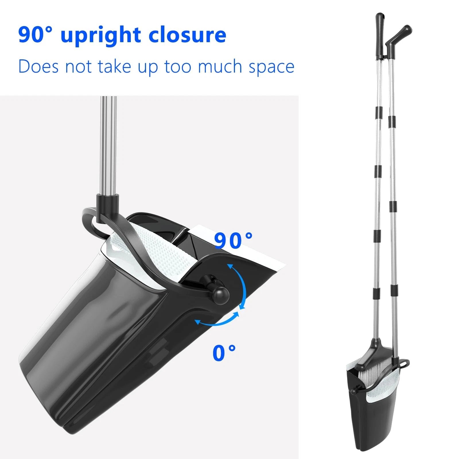 Broom with Dustpan Combo Set (54”) Long Handle Household Dust Pan for Home Of...