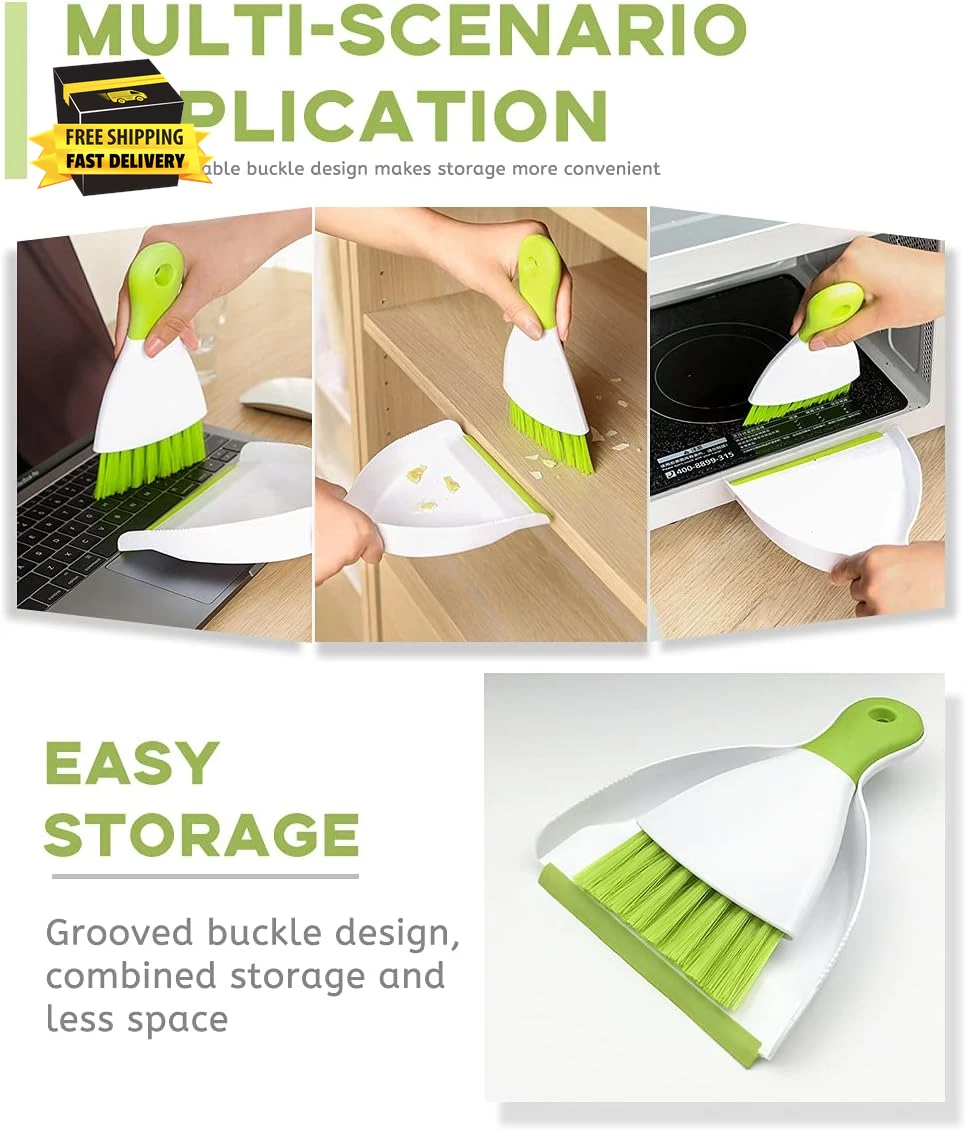 Dust Pan Broom Brush Dustpan - Small Broom and Dustpan Set, Mini Broom and Dust