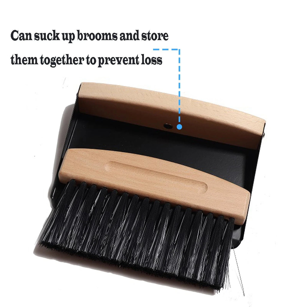 Mini Broom and Dustpan Set Small Metal and Brush Hand Whisk for Home Office