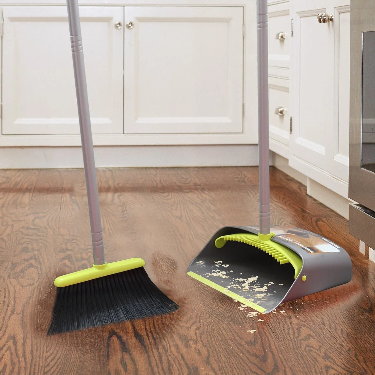 Broom and Dustpan Set Long Handle Combo Set for Office and Home Sweeping
